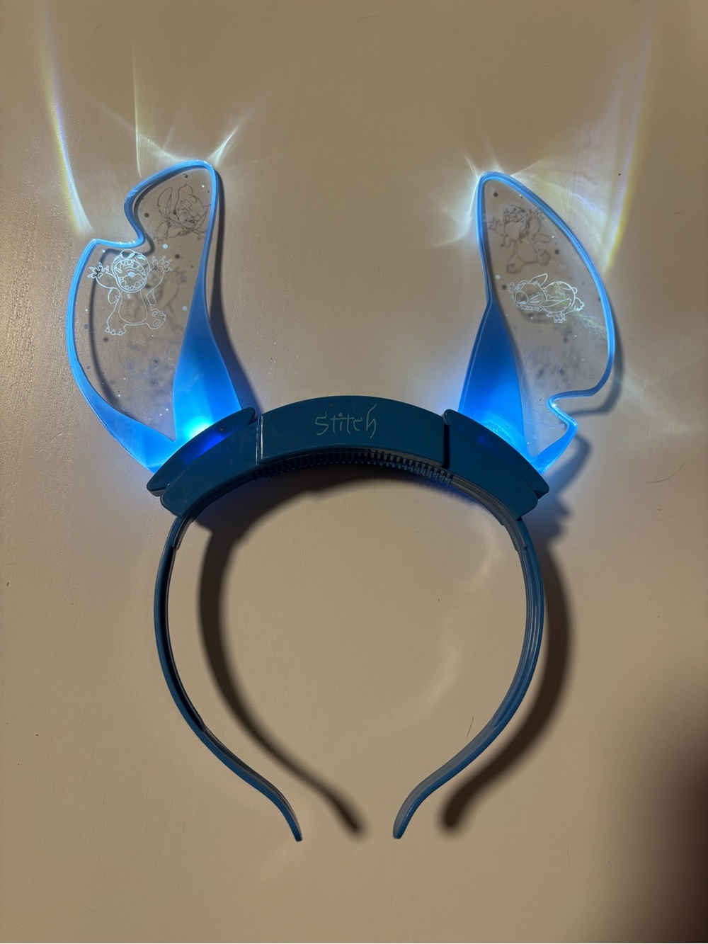 Disney Parks Stitch Light-Up Blue Ear Headband Disneyland Disney World